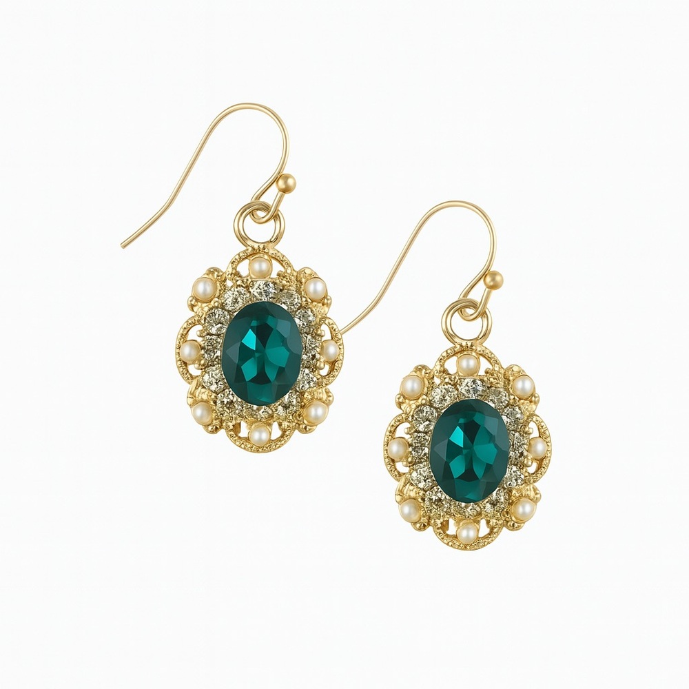 Emerald Elegance Drop Earrings